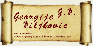 Georgije Miljković vizit kartica